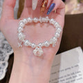 Cat Paw Heart Pearl Bracelet, Luxury Elegant Wrist Jewelry, Sweet Cute Exquisite All-match Fashion Bracelet for Outdoor Wear