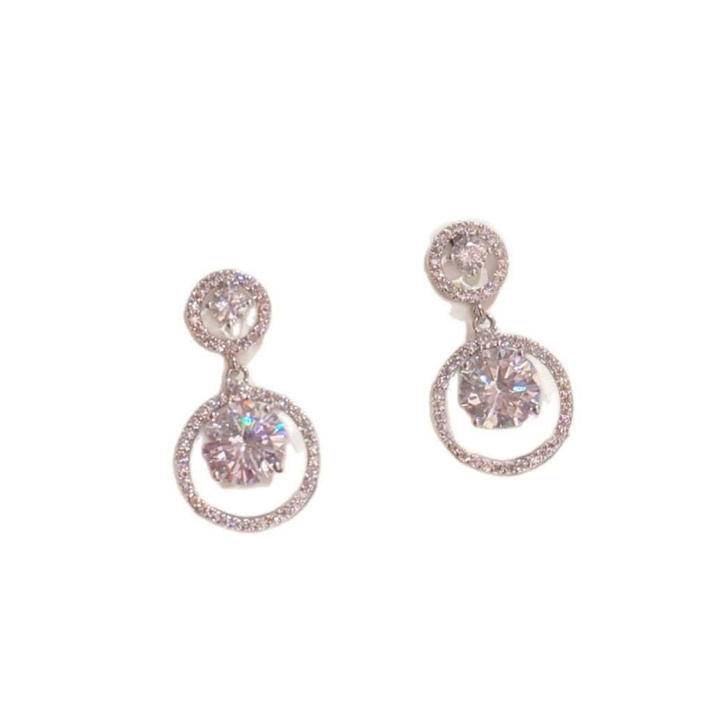 Hollow Round S925 Silver Studs Cold Luxury Women Daily Earrings