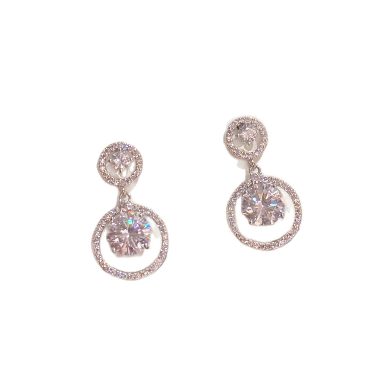 Hollow Round S925 Silver Studs Cold Luxury Women Daily Earrings