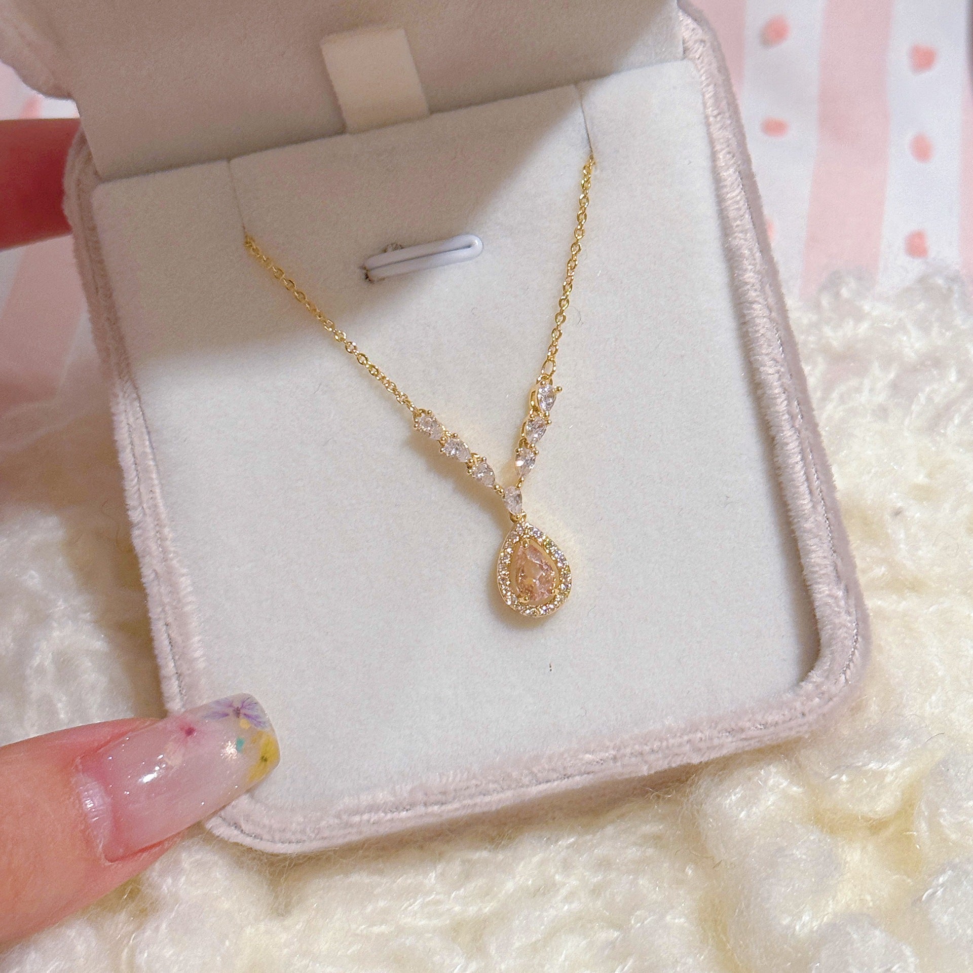 Minimalist Water Drop Clavicle Chain, Elegant Daily Neck Jewelry