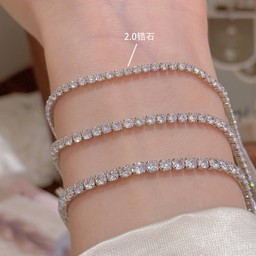 Sparkling Full Zircon Bracelet Luxury Minimalist Versatile Women Hand Jewelry