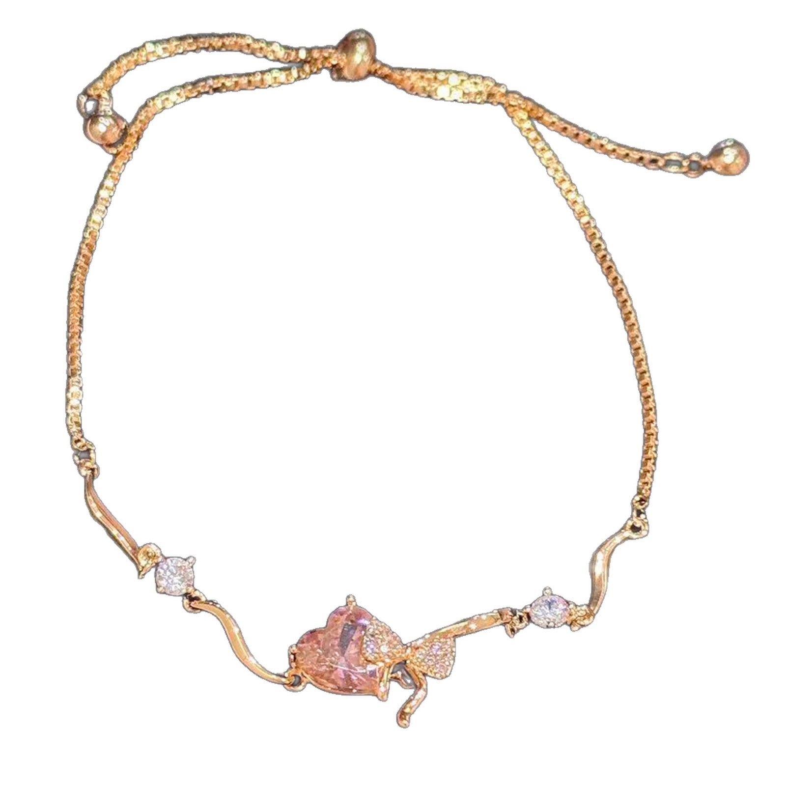 French Style Zircon Bracelet, Korean INS Minimalist Luxury Bracelet, Elegant Valentine's Day Jewelry for Women