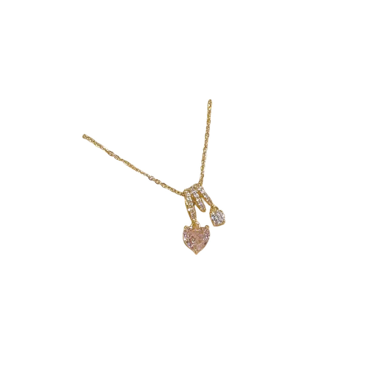 Pink Heart Pendant Choker Necklace, Luxury Dainty Clavicle Chain, Elegant Temperament Jewelry, Perfect Gift for Girlfriend