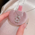 Lovely Cat Pendant Necklace, Sweet Elegant Daily Fashion Neck Jewelry