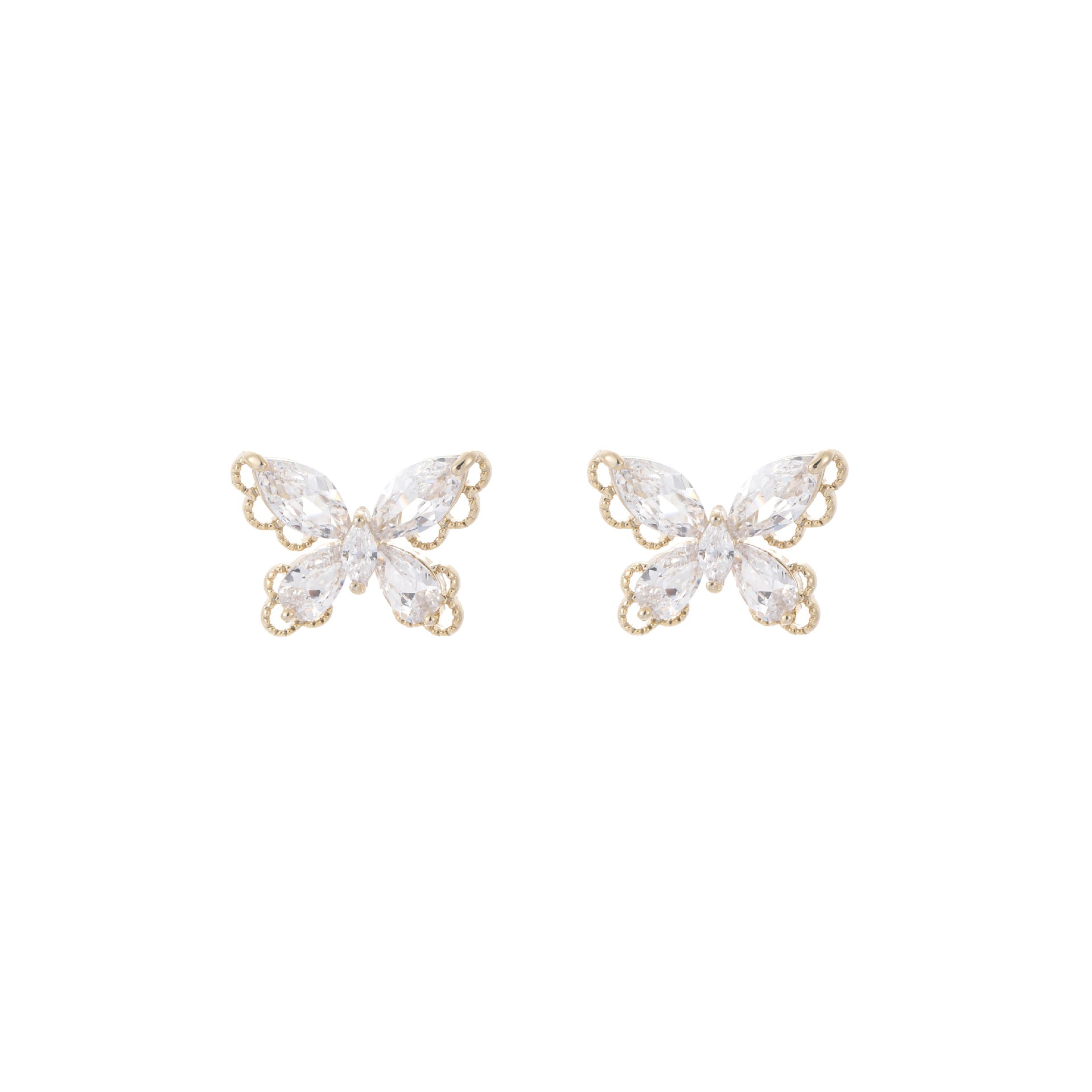 Spring New Lace Butterfly Stud Earrings, Sparkling Luxury 925 Sterling Silver Needle Earrings, Exquisite Elegant Fashion Ear Jewelry