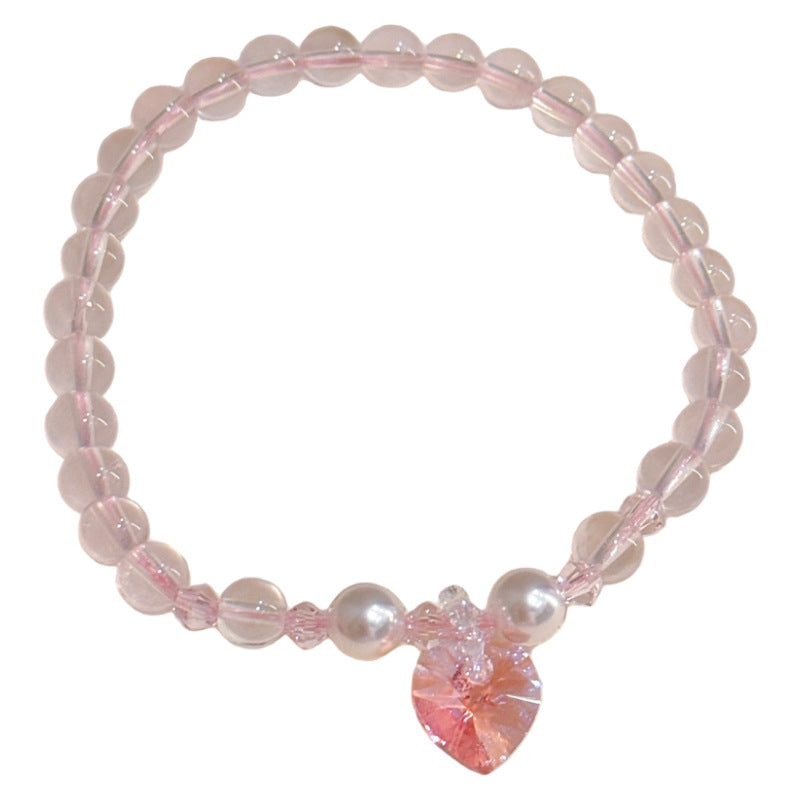 Heart Shaped Pearl Bracelet, Luxury Niche Elegant Bracelet, Gentle Stylish Versatile Women Jewelry