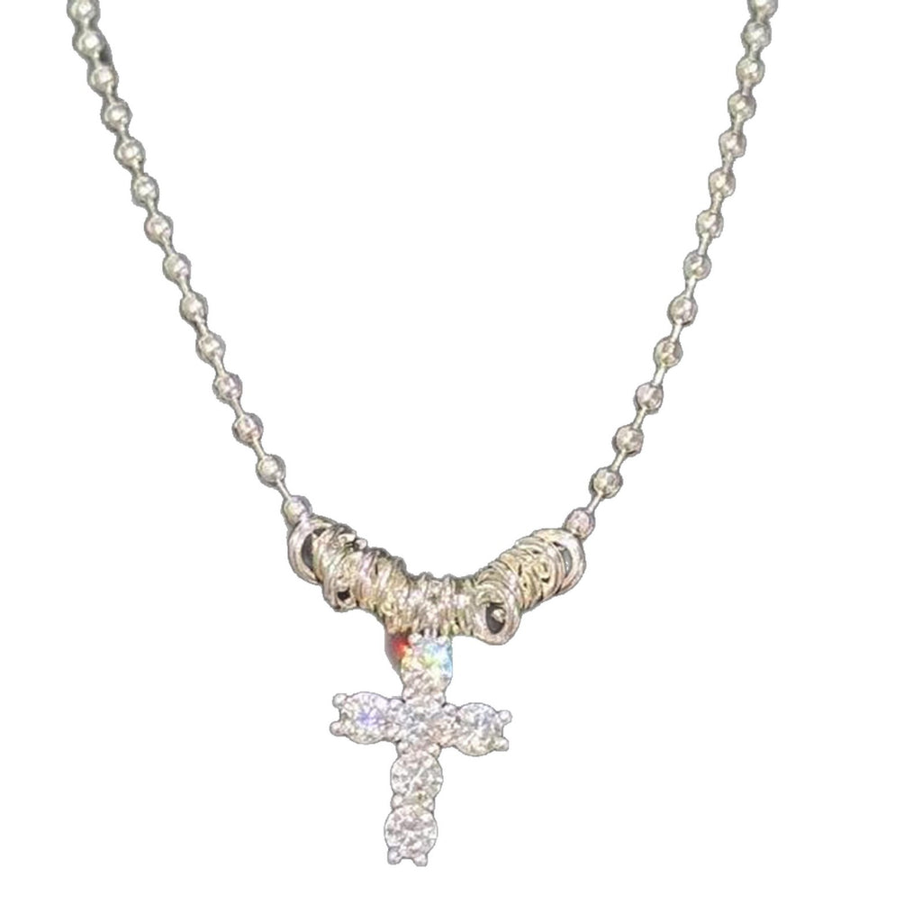 Classic Cross Pendant Necklace for Women, Minimal Luxury Collarbone Chain, Popular INS European American Trendy Dainty Daily Neck Jewelry Hot Sale
