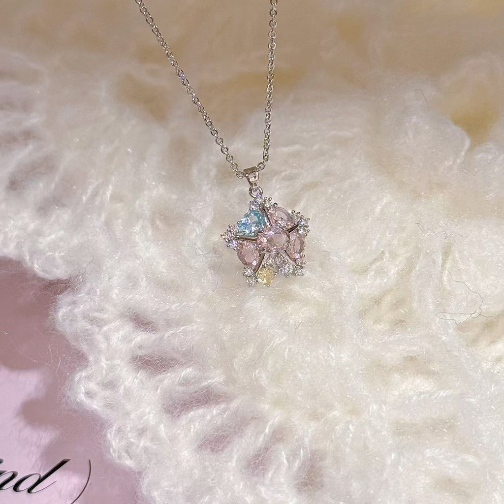 Shiny Star Pendant Necklace Elegant Luxury Stylish Women Autumn Winter Sweater Chain
