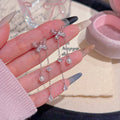 Custom Butterfly Pearl Tassel Drop Earrings, Luxury Niche S925 Sterling Silver Studs