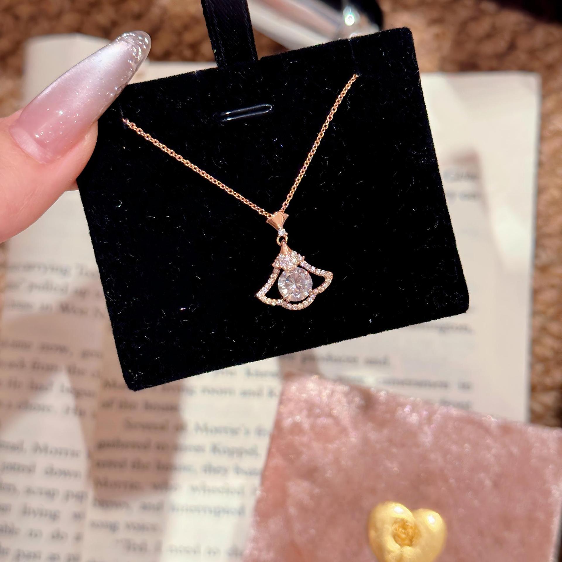 Mini Dress Pendant Necklace for Women, Luxury Elegant Dainty Jewelry, Birthday Gift for Girlfriend Cross-border Hot Item