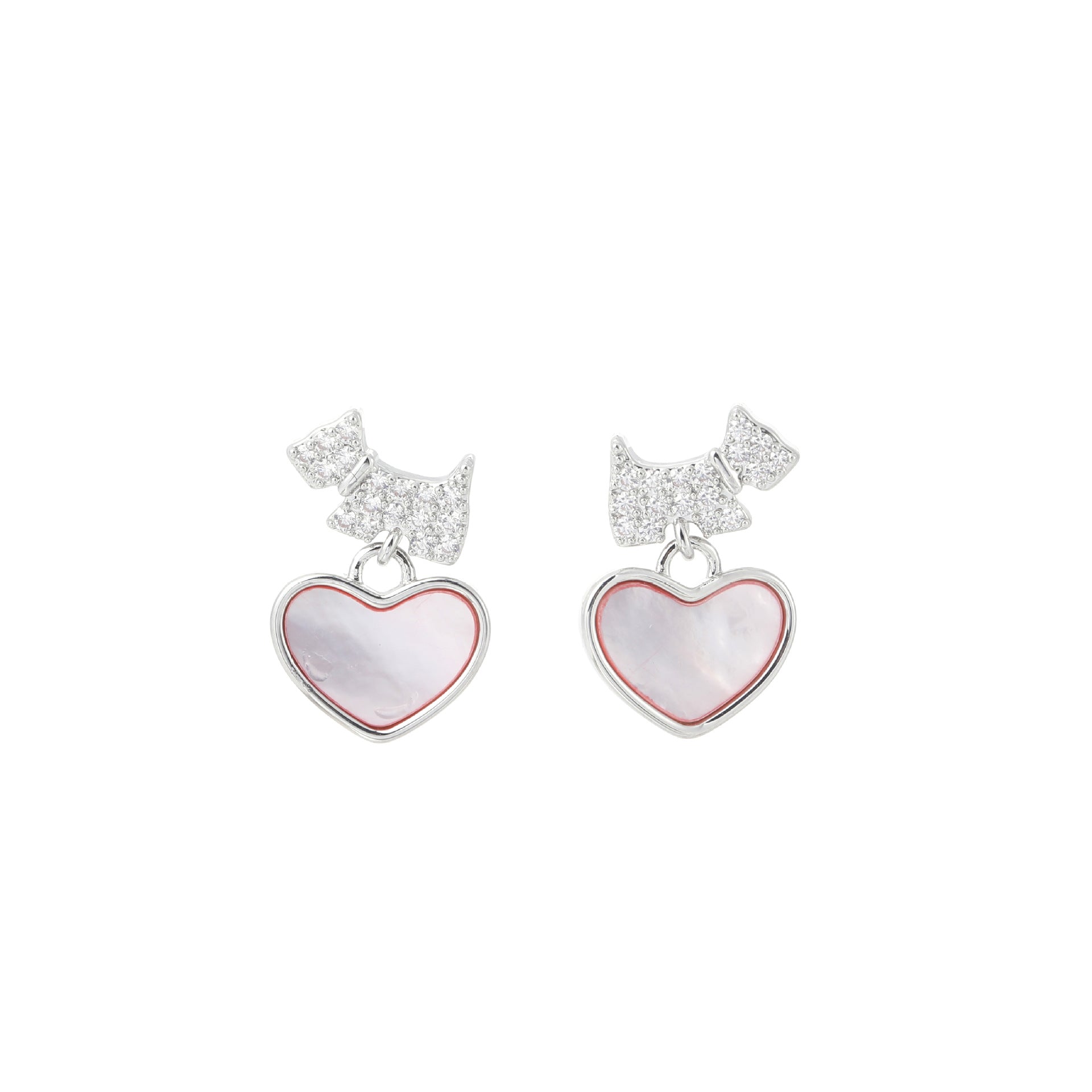 Heart Stud Earrings, Shiny Luxury Delicate Earrings, Minimalist Elegant Commute Versatile Ear Jewelry