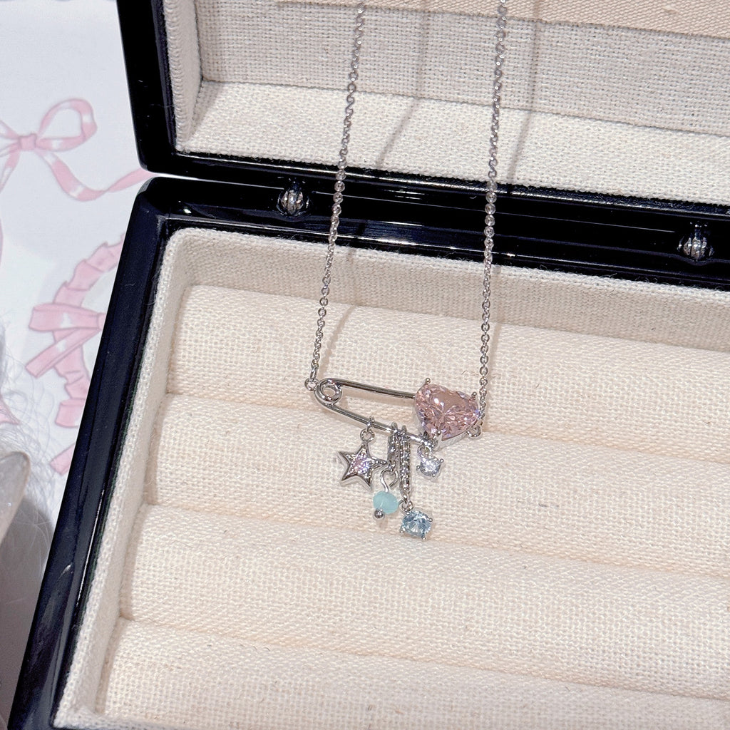 Butterfly Tassel Necklace, Star Moon Zircon Clavicle Chain, Elegant Minimalist Jewelry