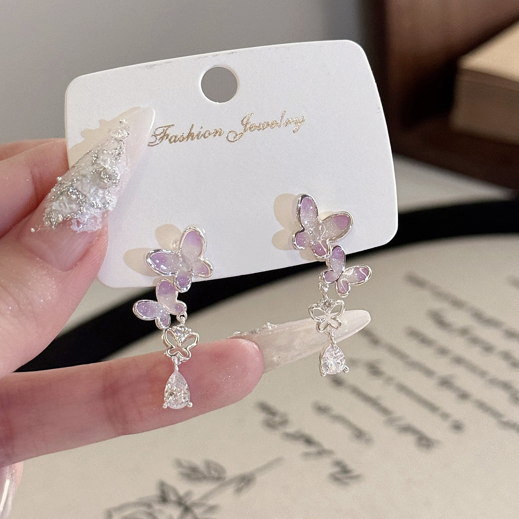 Gentle Style Tulip Tassel Necklace, Exquisite Luxury Clavicle Chain, Sweet Elegant Pendant Jewelr