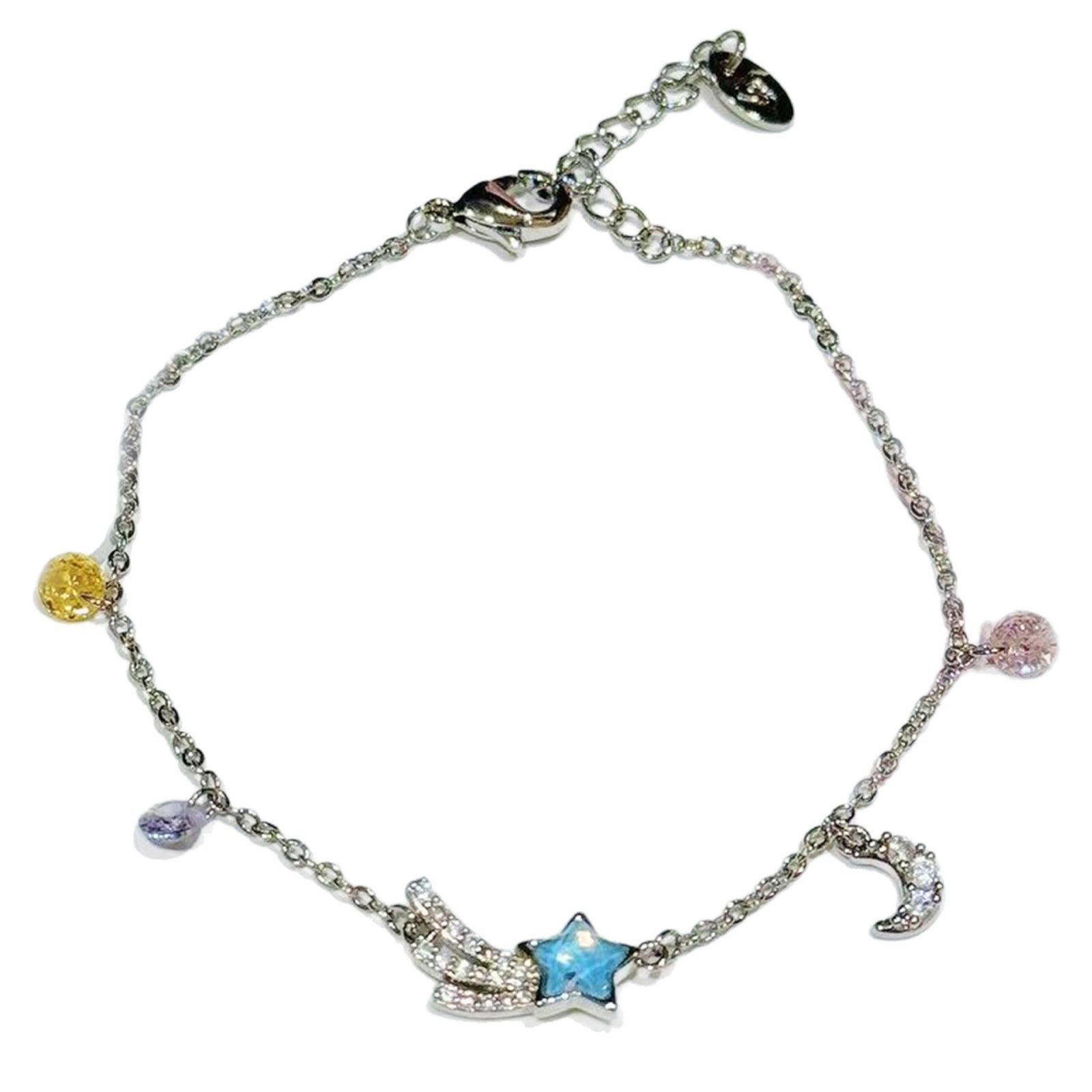Original Design Aquamarine Meteor Necklace, Preppy Style Clavicle Chain, Luxury Elegant 925 Silver Jewelry