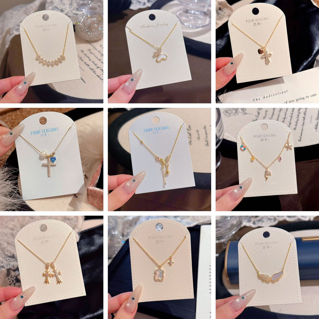 Gold Dainty Necklace Minimalist Luxury Clavicle Chain Elegant Fashion All-match Commute Jewelry Gifts for Girlfriend