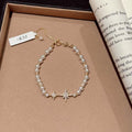 Fairy Pearl Starburst Bracelet, Light Luxury Minimalist Women Hand Jewelry, Trendy Hot Sale Versatile Fashion Wrist Bracelet