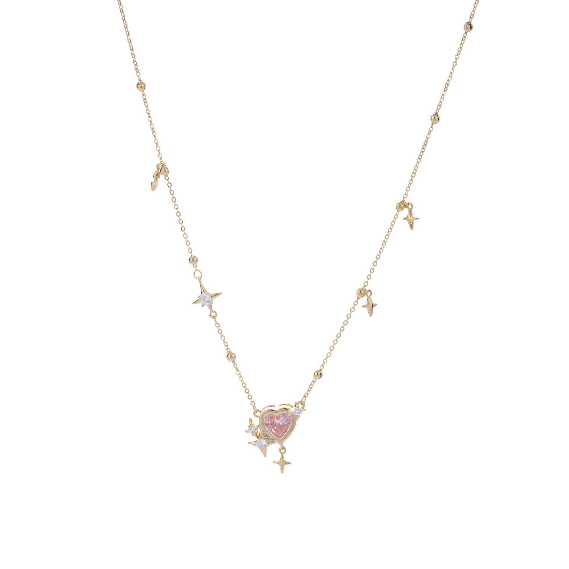 Sparkly Heart Clavicle Necklace, Luxury Niche Stylish Design Dainty Pendant Necklace