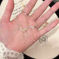 Koi Fish Pendant Pearl Necklace for Women, Luxury Minimalist Zircon Inlaid Clavicle Chain Jewelry Gift