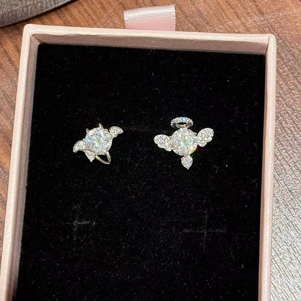 Devil & Angel Stud Earrings, Luxury S925 Silver Needle Earrings, Original Niche Zircon Personality Ear Jewelry