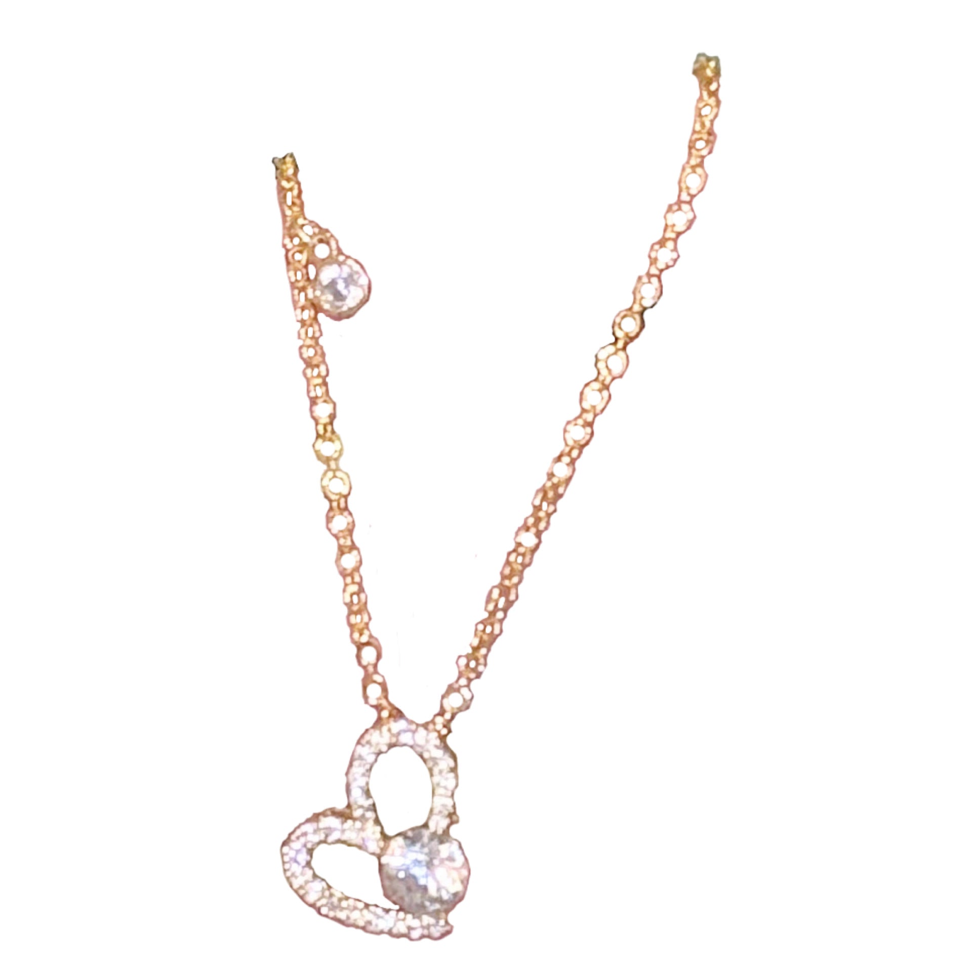 Heart Cubic Zirconia Necklace, Minimalist Dainty Luxury Clavicle Chain, Trendy European American All-match Women Jewelry