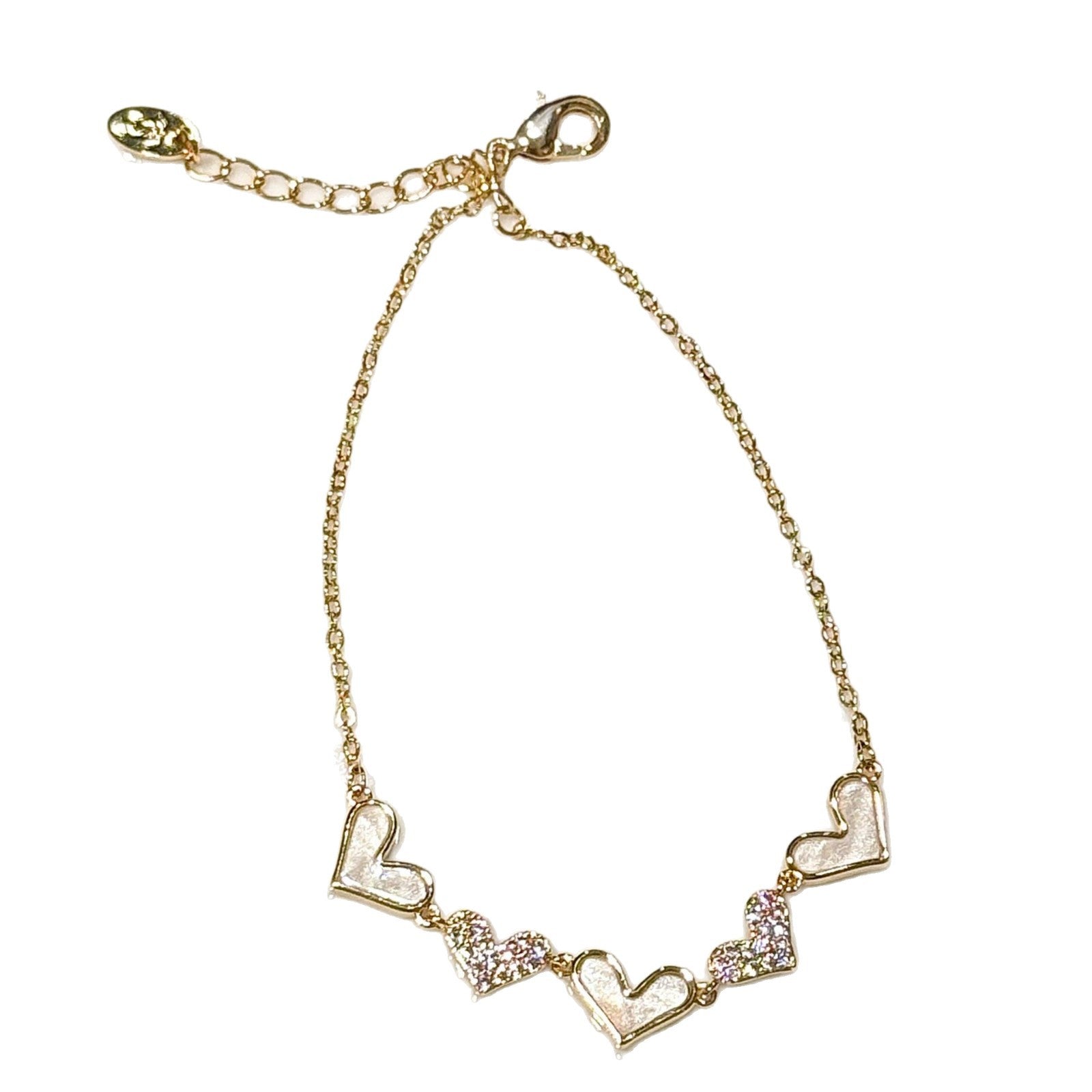 Korean Style Shell Heart Bracelet, Retro Design Luxury Niche Elegant Hand Jewelry