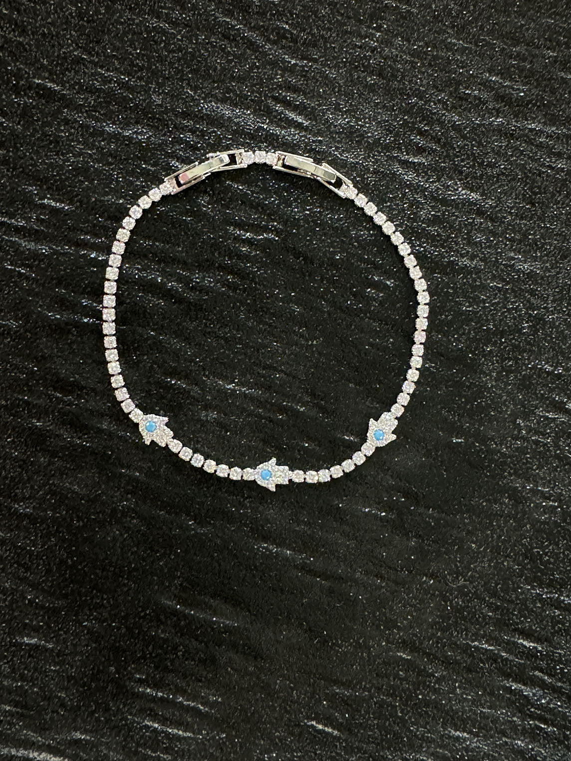 Four Seasons Charm Aquamarine Bracelet, Fashion Niche Sparkling Women Hand Jewelry, High-end Light Luxury Wrist Chain