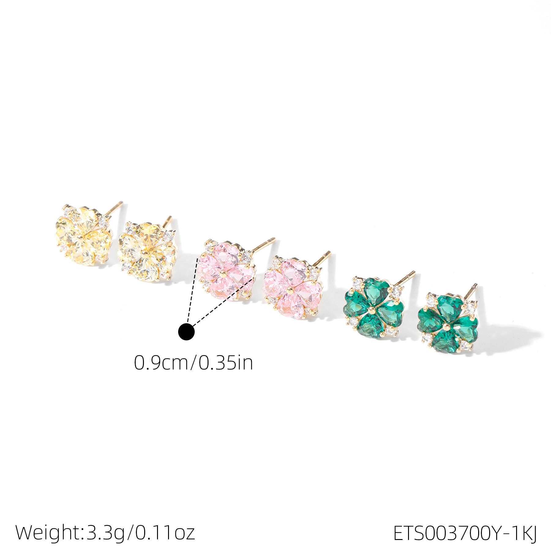 Women 3 Pairs Bling Bling Crystal Ear Studs Colorful Simple Style Silver Needle Ear Piercing Accessories Ear Healing Earrings Set