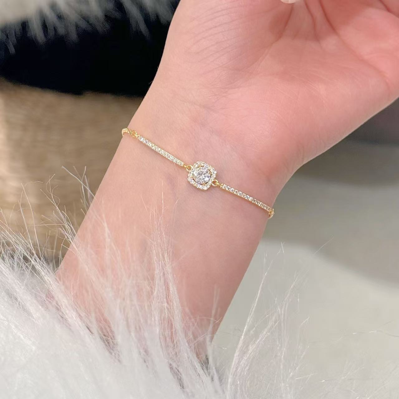Minimalist Square Chain Bracelet, Luxury Elegant Daily Commute Versatile Hot Selling Women Bracelet