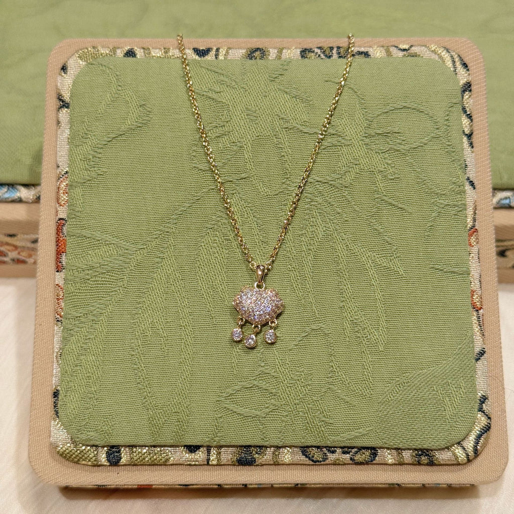 Vintage Gourd Peace Lock Necklace, Chinese Style Ginkgo Leaf Necklace, Zodiac Year Elegant Exquisite National Trend Jewelry for Women