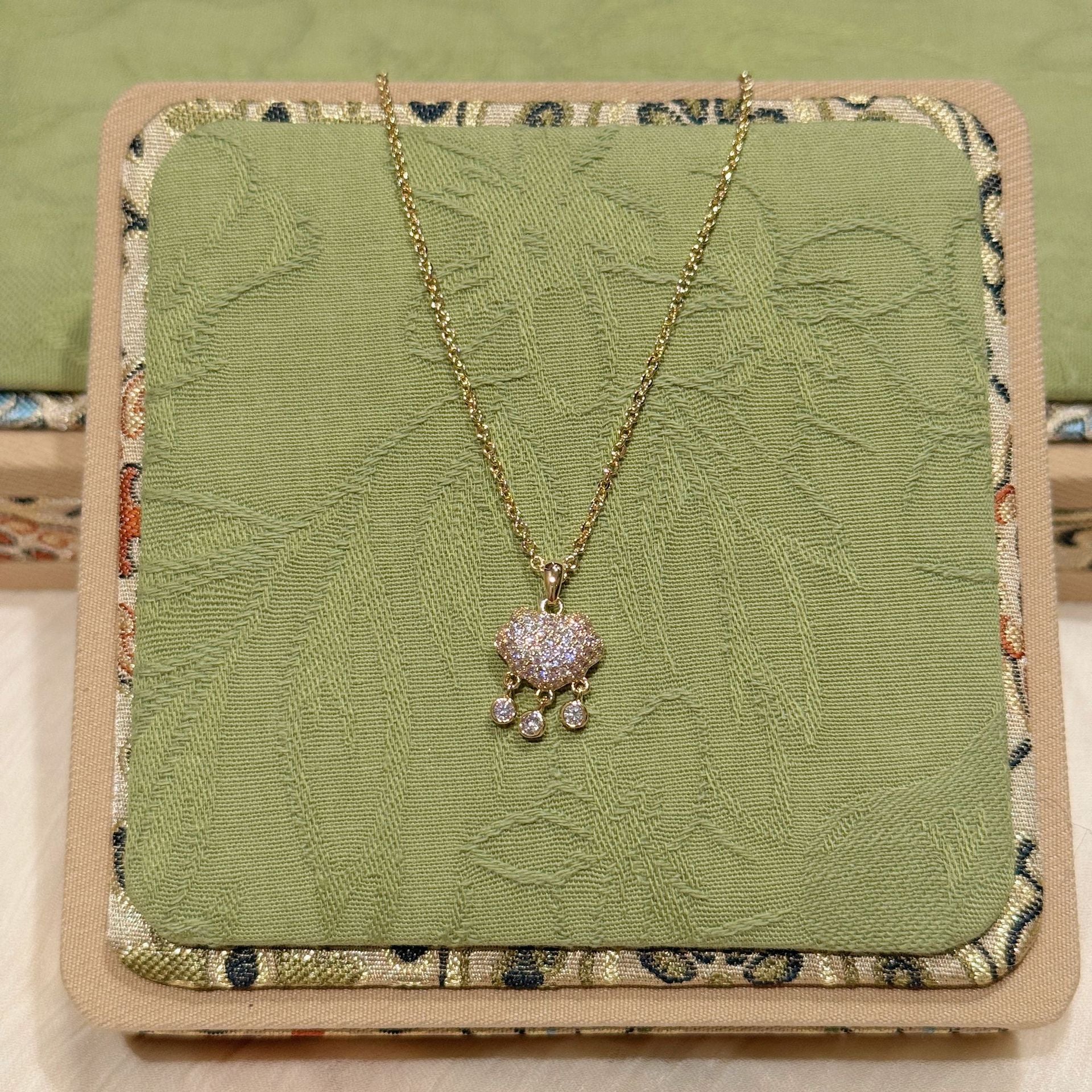 Vintage Gourd Peace Lock Necklace, Chinese Style Ginkgo Leaf Necklace, Zodiac Year Elegant Exquisite National Trend Jewelry for Women
