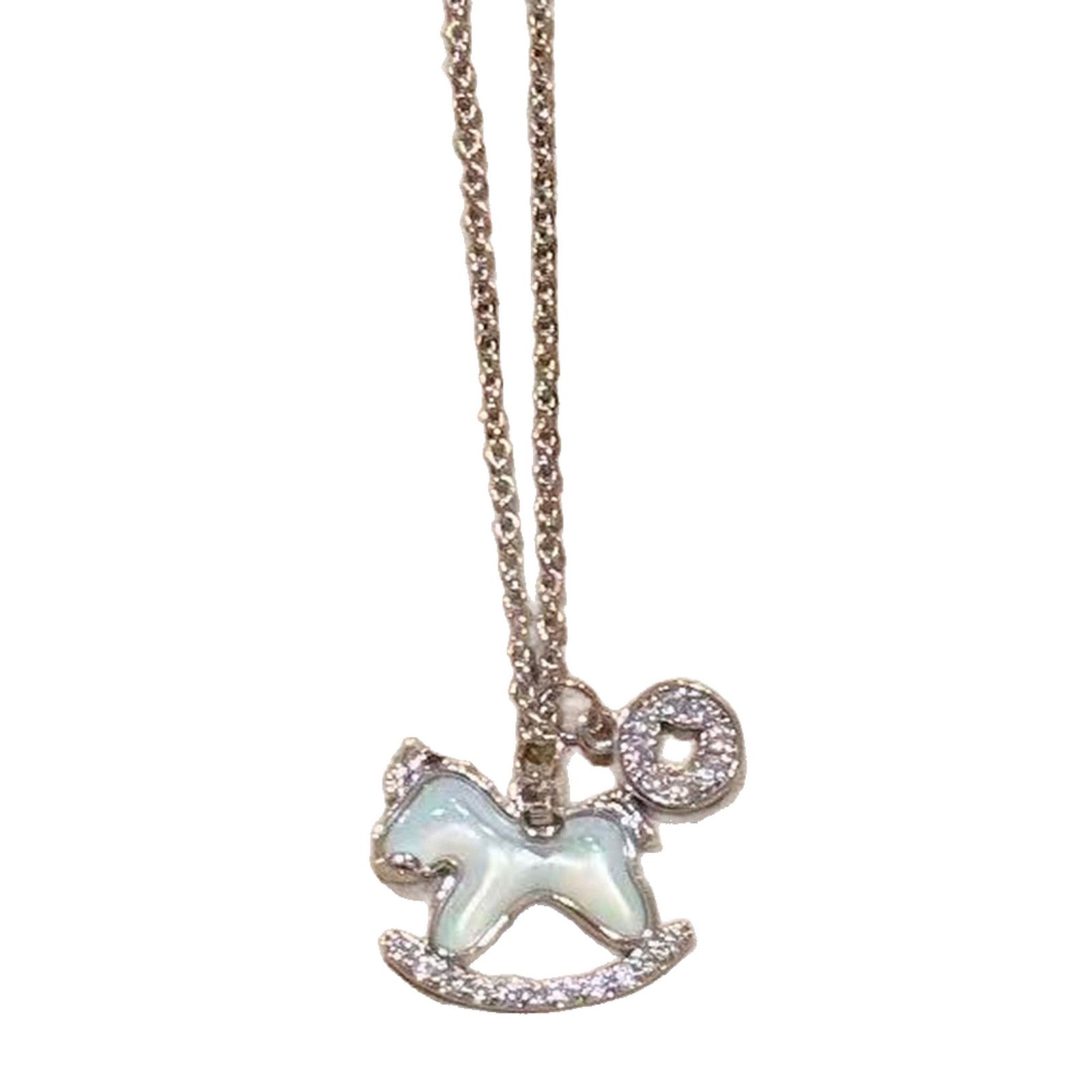 Lucky Horse Pendant Clavicle Chain, Natural Shell Zodiac Necklace, Stylish Versatile Neck Chain, Ideal Gift for Horse Zodiac