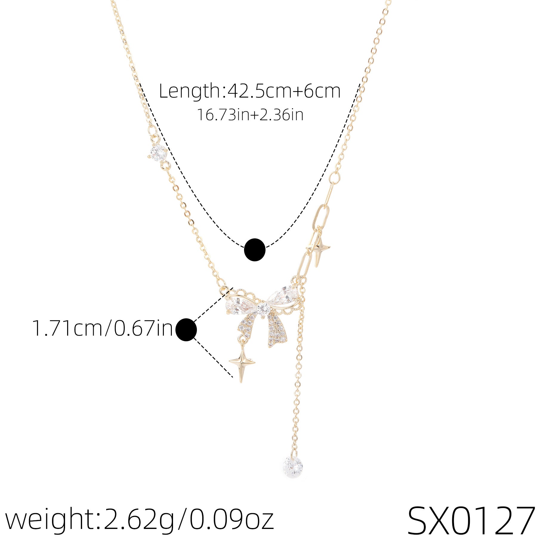 Elegant Bow Tassel Necklace Luxury Stylish Birthday Gift Neck Accessories for Ladies