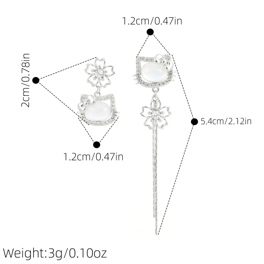 New Arrival Spring Floral Pink Cat Necklace Niche High Grade Delicate Clavicle Chain Versatile Women Fashion Accessories