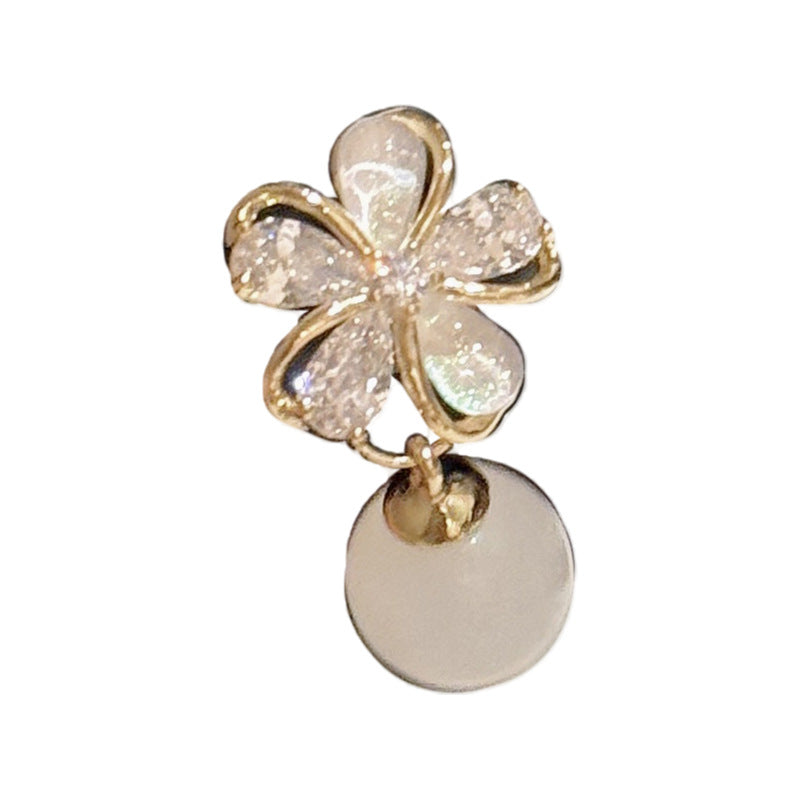 Flower White Jade Bead Earrings, Luxury Niche Elegant Ear Jewelry, Gentle Style Exquisite Versatile Stud Earrings