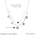 Color Zircon White Shell Eight Pointed Star Collarbone Necklace Women Luxury Jewelry