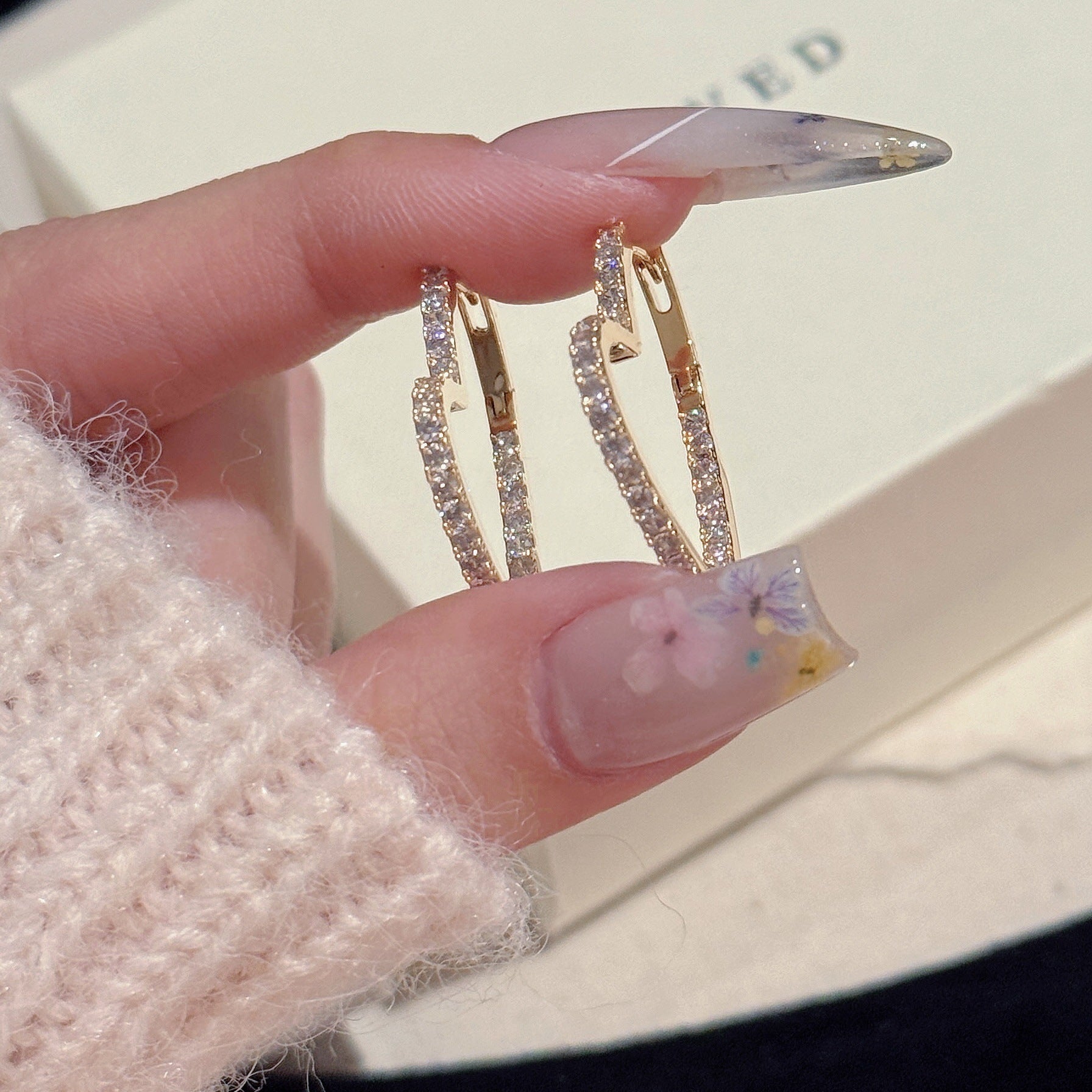 Heart Zircon Ear Cuffs, Luxury Sweet Niche Ear Jewelry