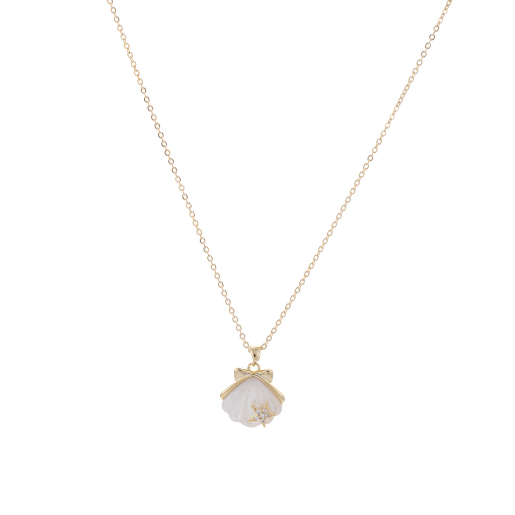 Cute Ocean Shell Clavicle Chain, Elegant Summer Luxury Daily Pendant