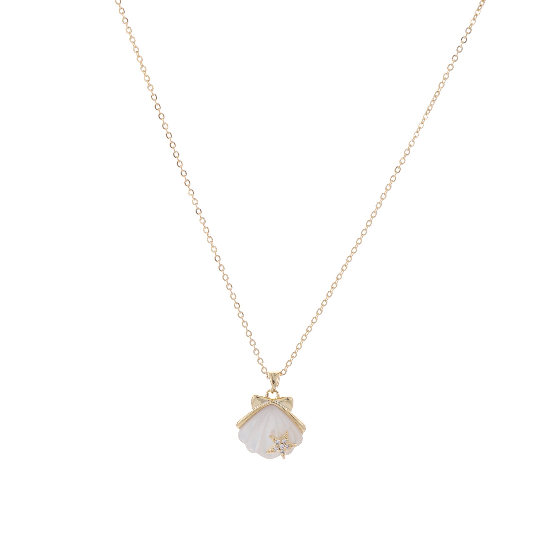 Cute Ocean Shell Clavicle Chain, Elegant Summer Luxury Daily Pendant