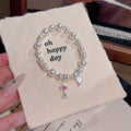 Cross Pearl Necklace & Bracelet Set, Luxury Niche All-match Clavicle Chain, Sweet Cool Style Exquisite Jewelry Set