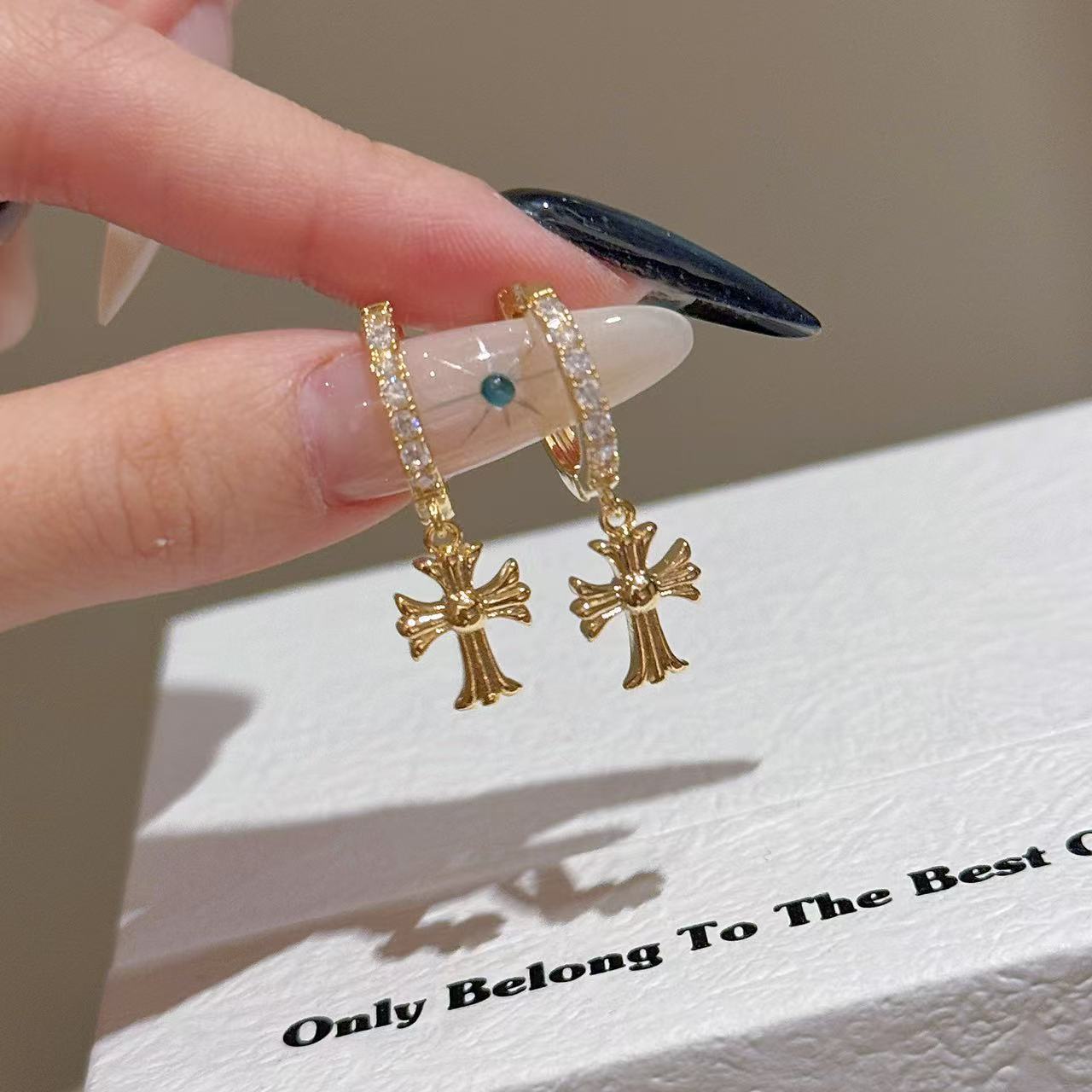 Vintage Cross Earrings for Cross-border Sale, New Spring Luxury Elegant Ear Jewelry