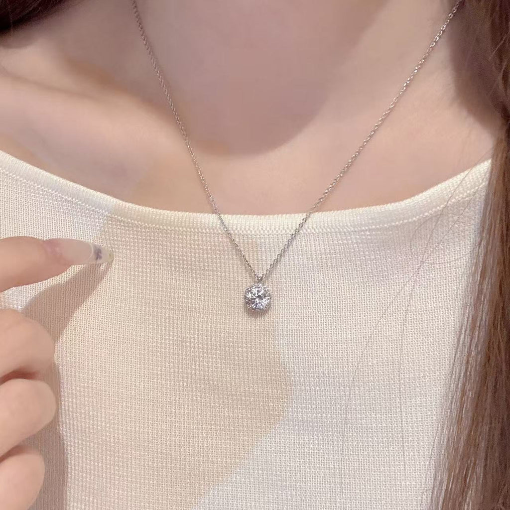 Minimalist Round Pendant Necklace, Elegant Luxury Daily Neck Jewelry