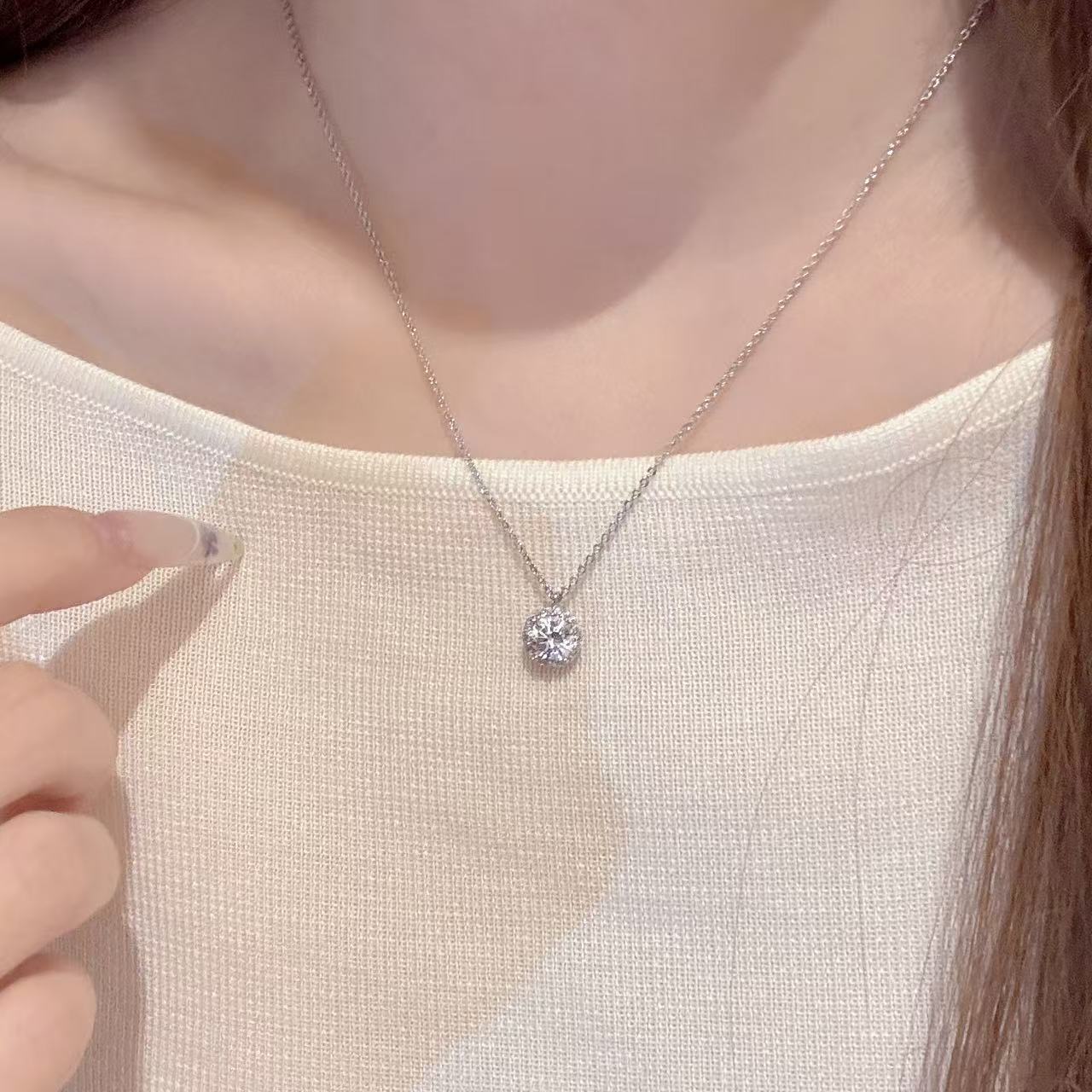 Minimalist Round Pendant Necklace, Elegant Luxury Daily Neck Jewelry