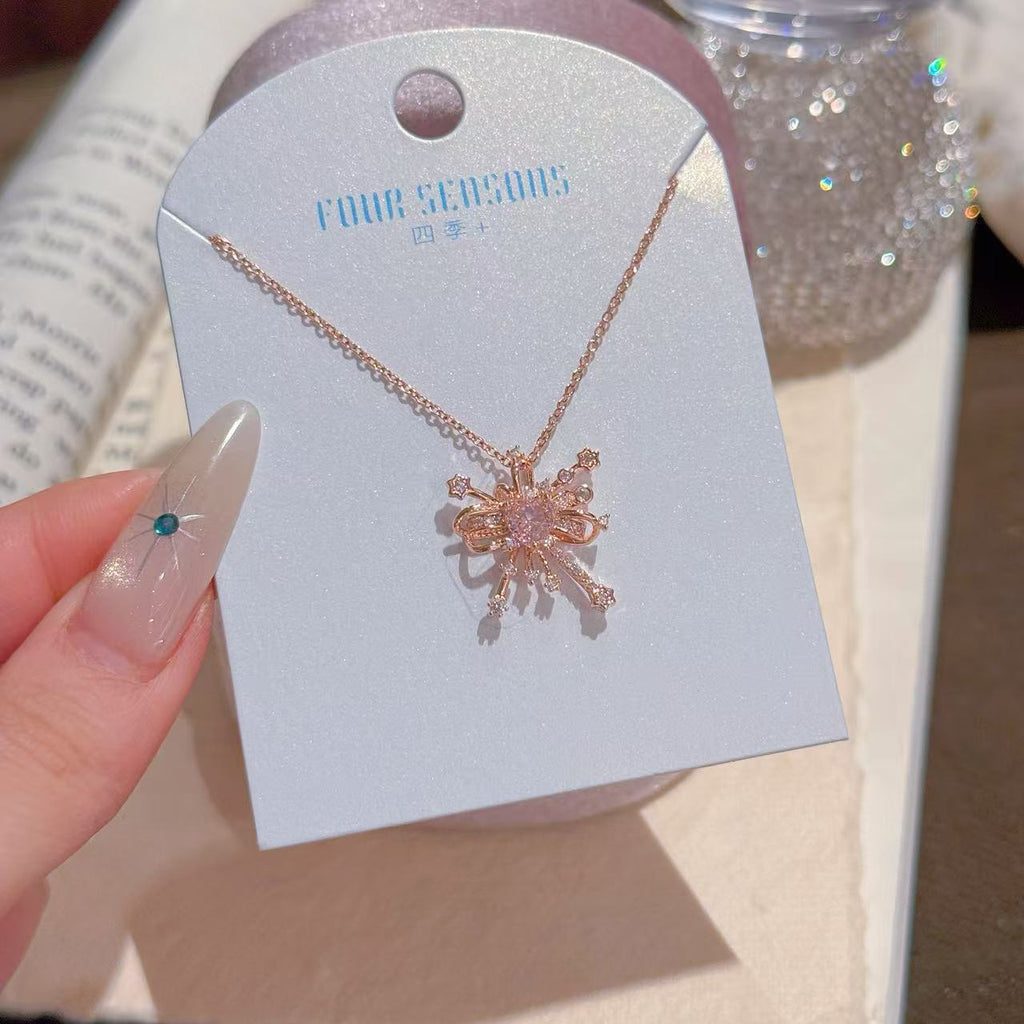 Magic Fireworks Necklace, Cute Girlish Luxury Niche Clavicle Chain, Sweet Elegant Versatile Pendant Necklace