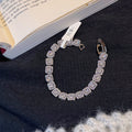 Shiny Cube Zircon Bracelet, Minimalist Luxury Dainty All-match Elegant Women Hand Jewelry