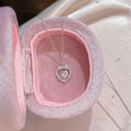Sweet Heart Bow Necklace, Niche Luxury Shiny Zircon Clavicle Chain, Girly Elegant Fashion Neck Jewelry for Women