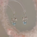 Bow Shaped Glass Dangle Earrings, Elegant Sweet Cool Style Hook Earrings, Luxury Delicate Temperament Jewelry for Women Daily Wear