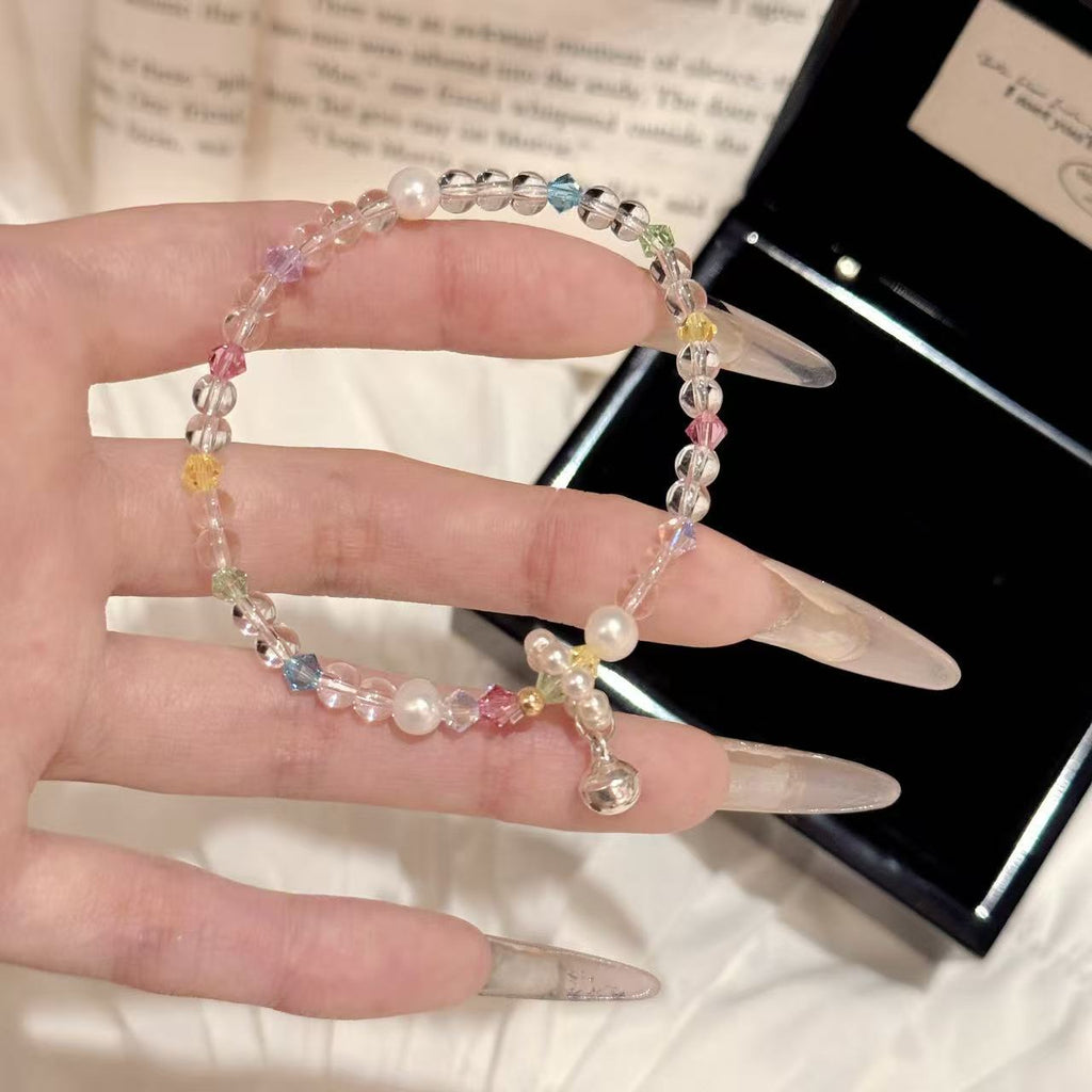 Dopamine Style Swarovski Crystal Beaded Bracelet, Fresh Sweet Luxury Dainty All-match Women Jewelry