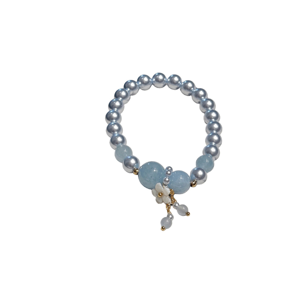 Pearl Flower Bracelet, Natural Shell Bead Luxury Elegant Hand Jewelry, Sweet Exquisite New Spring Bracelet