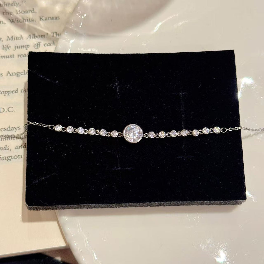 Geometric Round Link Bracelet, Minimalist Niche Luxury Bangle, Dainty All-match Daily Fashion Jewelry