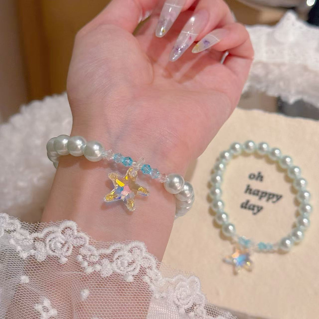 Heart Shaped Pearl Bracelet, Luxury Niche Elegant Bracelet, Gentle Stylish Versatile Women Jewelry